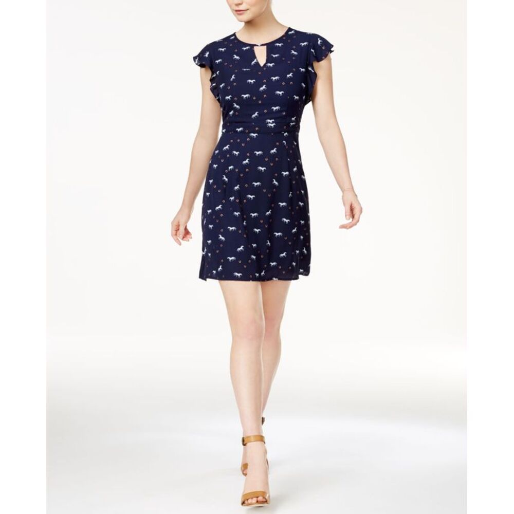 Maison Jules Printed Ruffled Dress